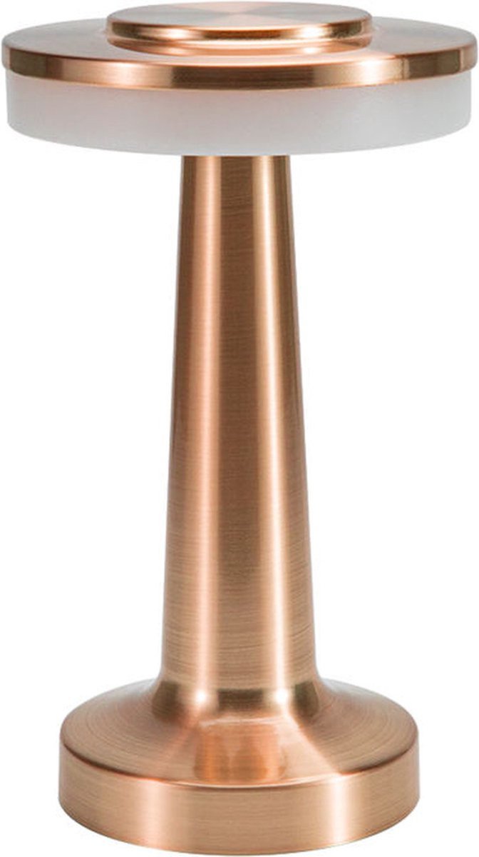 DreamGoods Oplaadbare Tafellamp - 3600mAh - 3 Kleuren Licht - Oplaadbaar & Draadloos - Dimbaar - Op Batterijen - Accu - Touch - Decoratie voor Binnen & Buiten - Woonkamer, Slaapkamer & Tuin - Industrieel - Brons