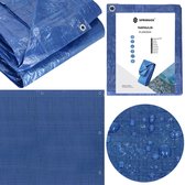 Springos Afdekzeil | Dekzeil | Zeildoek | Waterdicht | PVC | 5 x 4 m | 60 g/m2 | Blauw
