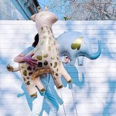 Folie ballonnen set Giraf en blauwe olifant - olifant - giraf - folie - ballon - babyshower - verjaardag