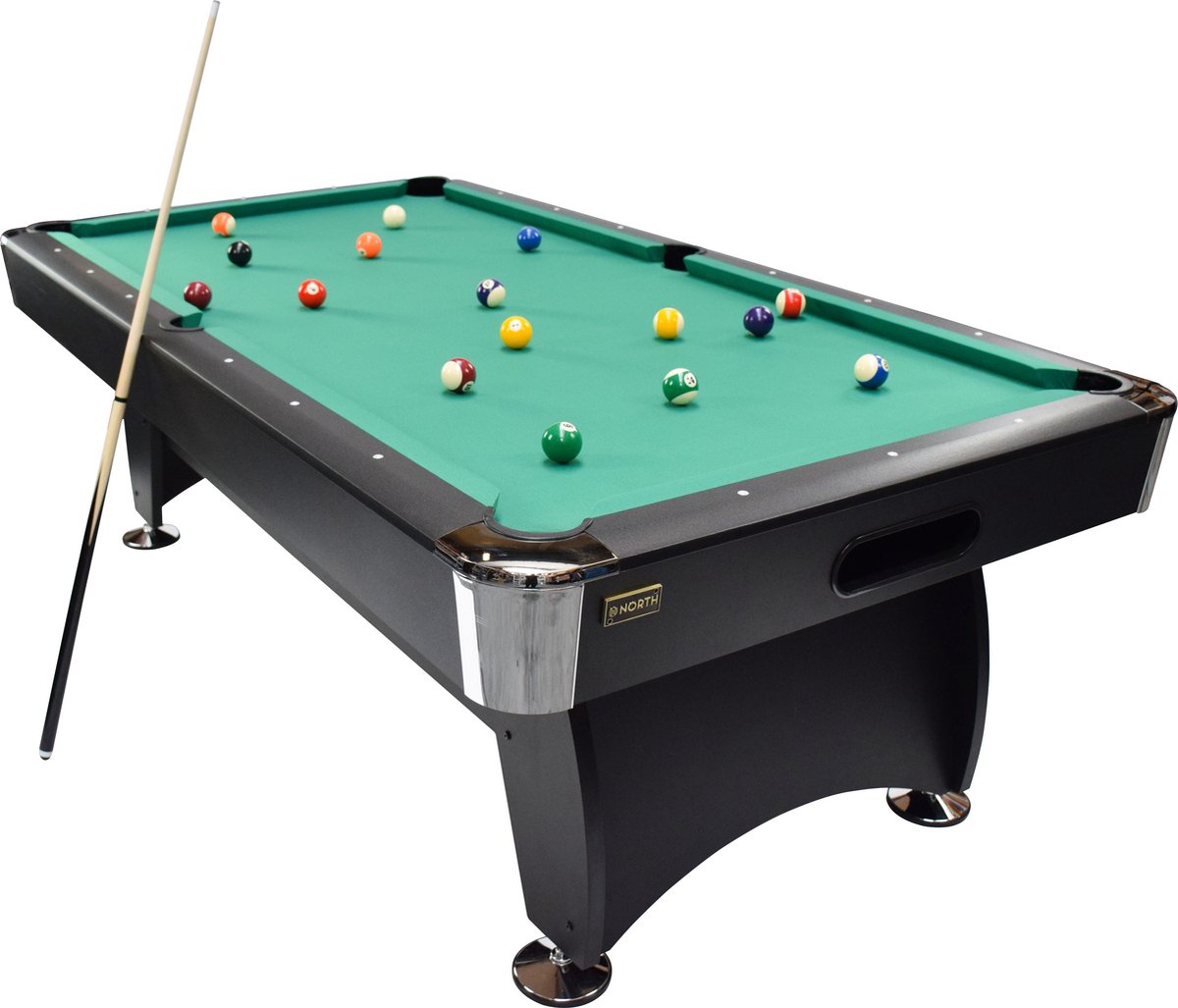 NORTH Gardone Pooltafel Zwart/Groen 8FT