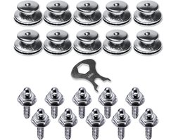 Loxx Set van 10 Stuks - RVS - Loxx Kop + Zelftapper - Inclusief gratis sleutel 10 stuks