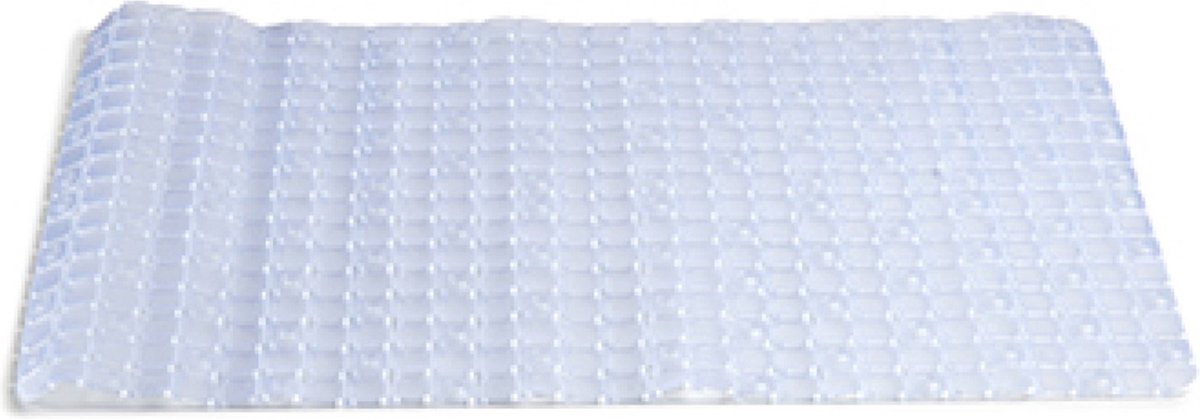 Badmat/douchemat transparant vierkant patroon 69 x 39 cm - Anti-slip mat voor in de douchecabine