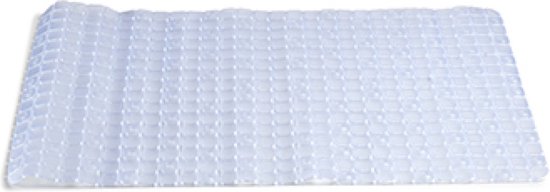Badmat/douchemat transparant vierkant patroon 69 x 39 cm - Anti-slip mat voor in de douchecabine