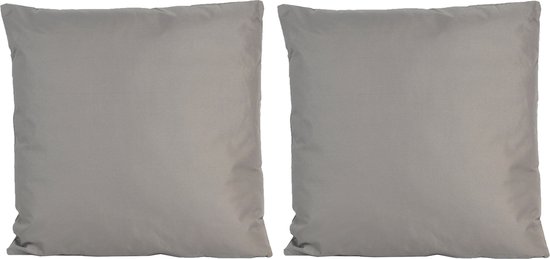 4x Grote bank/sier kussens voor binnen en buiten in de kleur grijs 60 x 60 cm - Tuin/huis kussens