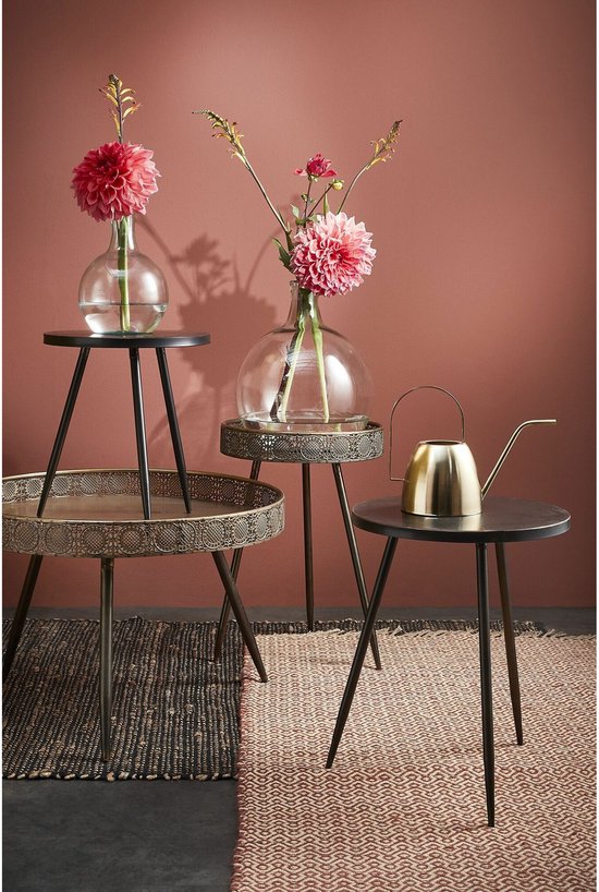 Table ronde Mica Decorations noir taille en cm: 40 x 35