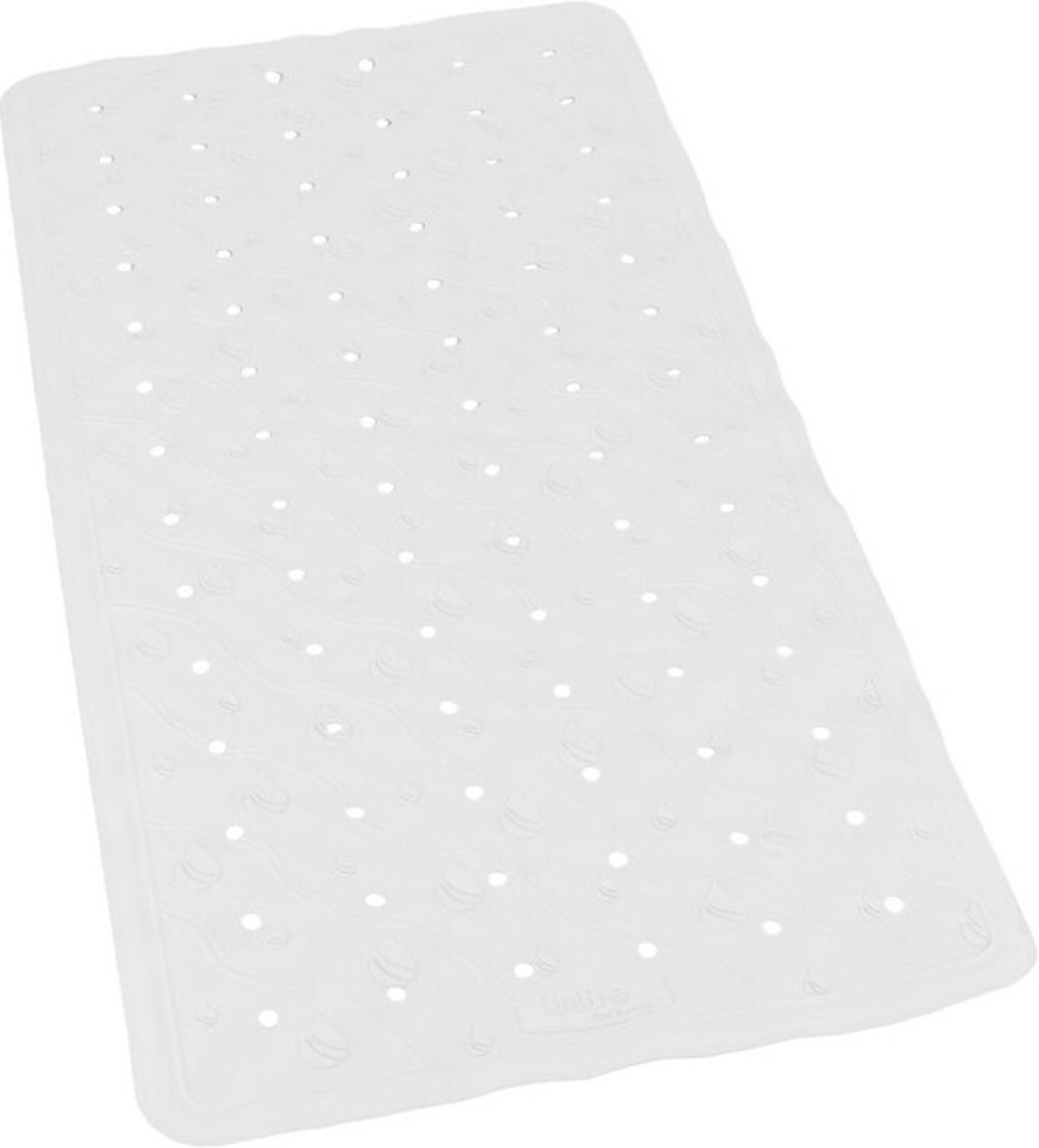 Witte anti-slip badmat 36 x 76 cm rechthoekig - Badkuip mat - Grip mat voor in douche of bad