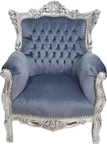 barok kinder fauteuil zilver-grijs