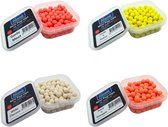 Mini Fluo Pop-Ups Voordeelpakket - 10mm - 4x50g - Verschillende Kleuren/Smaken - Method Feeder Aas/voer - Mini boilies/popups