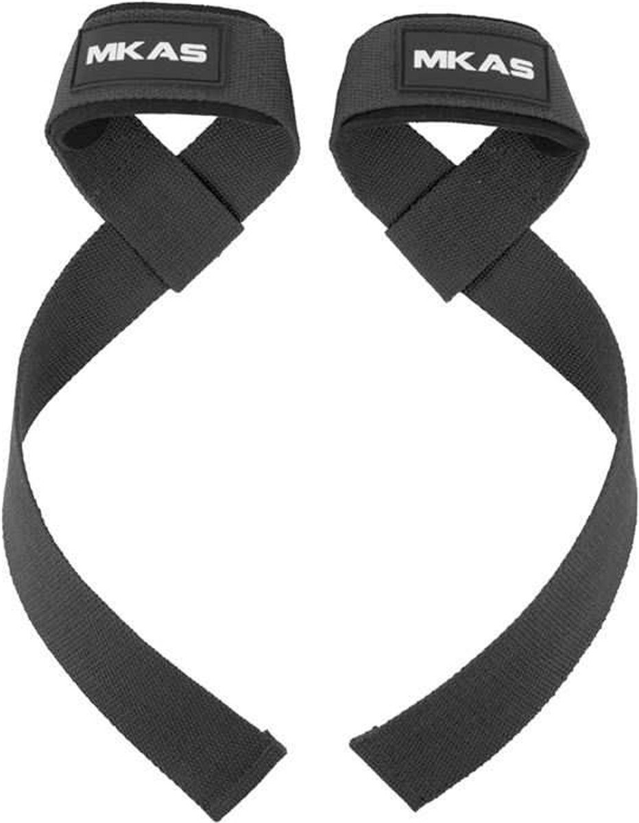 MKAS Lifting straps Zwart 2 StuksLifting grip hooks Gym straps