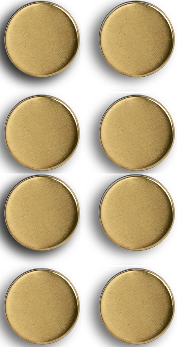 Zeller Magneten - extra sterk - 8x stuks - goud - 2 cm - voor whiteboard en koelkast
