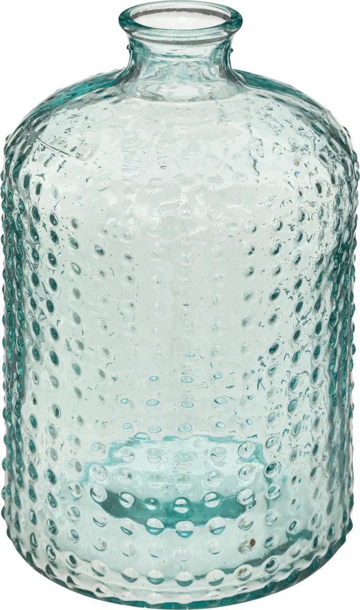 Atmosphera bloemenvaas Luneville - Apotheker Fles model - transparant - gerecycled 3D glas - 32 x 18 cm