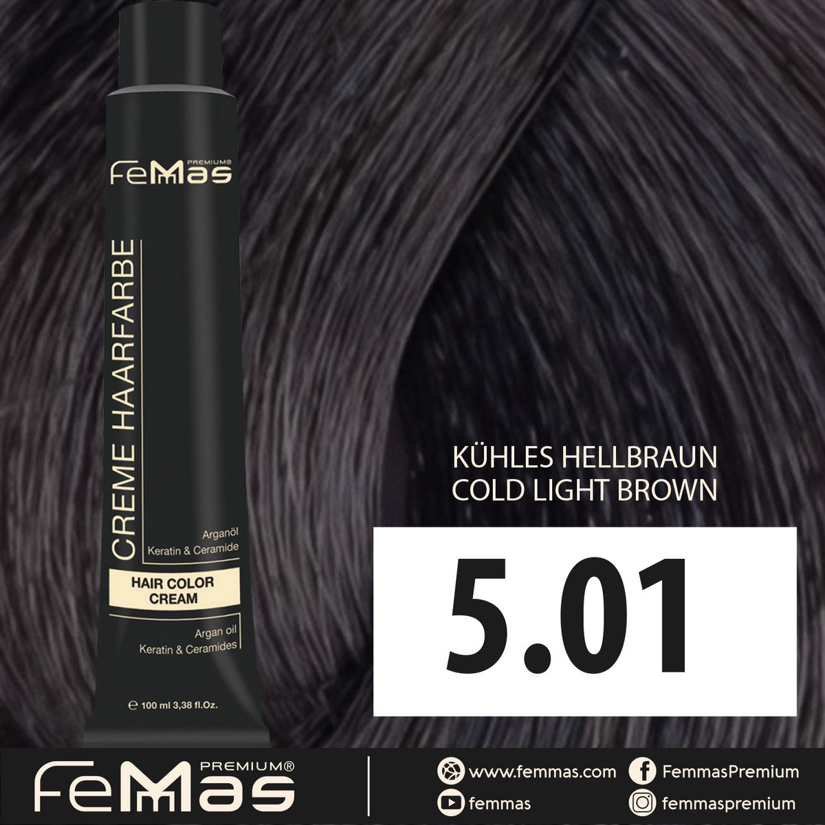 Femmas (5.01) - Haarverf - Koel Lichtbruin - 100ml