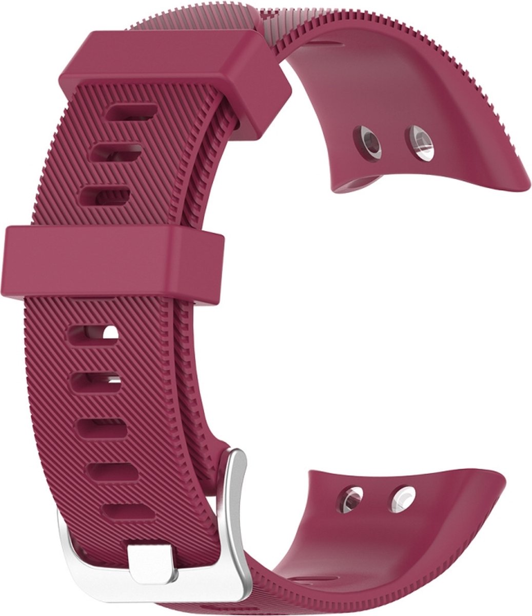 By Qubix - Siliconen bandje - Wijnrood - Geschikt voor Garmin Forerunner 45 / 45S