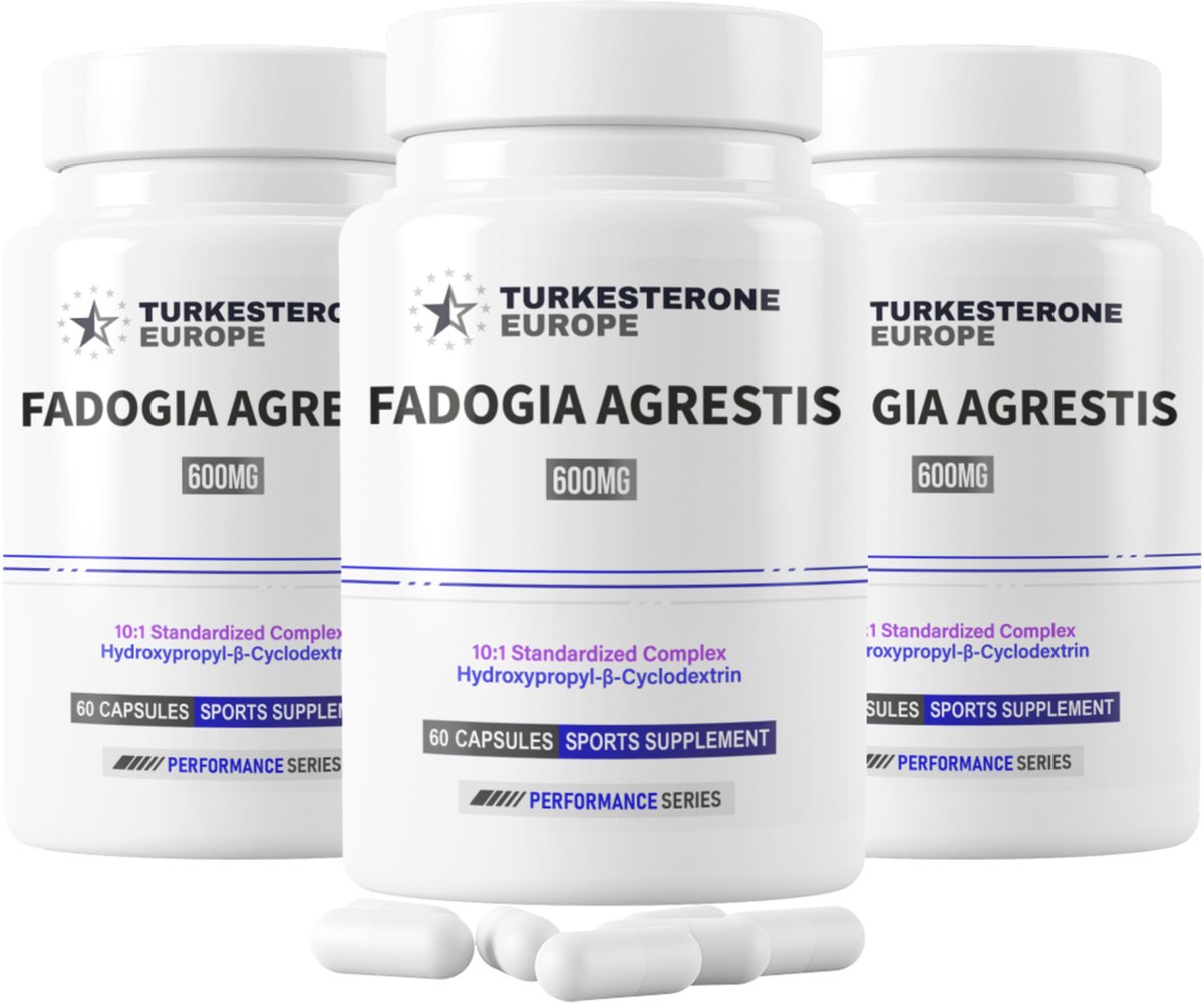 3 Pack - Fadogia Agrestis 10:1 Complex met Hydroxypropyl-β-Cyclodextrine - 180 Capsules (600mg)
