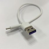 USB-C Kabel - 25cm - WIT - USB C naar USB A kabel - Telefoon / Tablet / Laptop kabel - Universele oplader voor Android Telefoons - Oplader