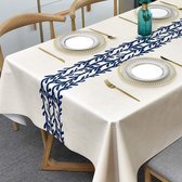 PVC tafelkleed, vierkant voor keuken, eettafel, kunststof, reinigingsdoek, tafelkleed voor binnen en buiten, 137 x 137 cm, rotan