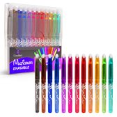 Ensemble de stylos CreaBea - Stylo à friction - Stylos roller - Effaçable - Stylos gel pour adultes et Enfants - Recharges remplaçables - 12 couleurs