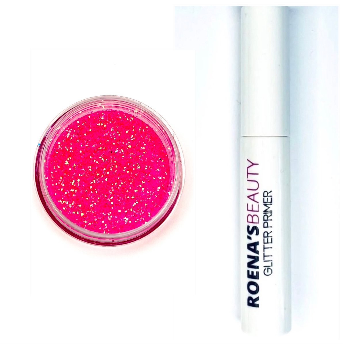 Roena's Beauty | eyeshadow glitter Briljant roze plus primer