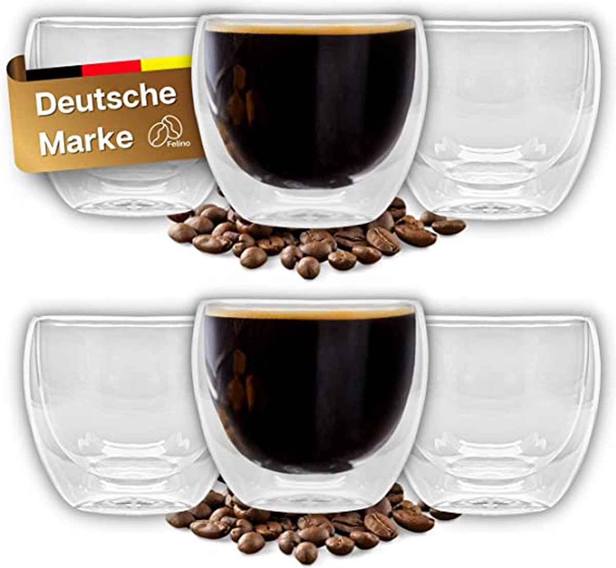 Tasse Verre Thé Double Paroi - Pack De 6 Tasses - Tasse A Café Isolée - Verres Double Paroi