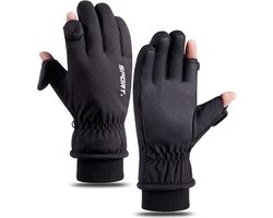 DrPhone H-Range2 Touchscreen Warme Handschoenen Winter - Waterdicht - Winddicht - Anti-Slip - Maat M- Verwijderbare Topje ( Open Vingers) - Zwart