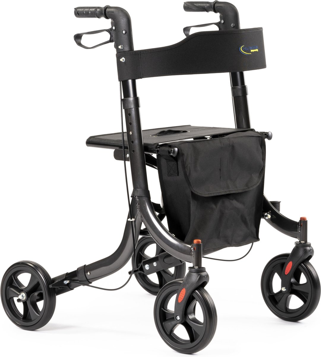 Goedkoopste MultiMotion Light design rollator - Lichtgewicht rollator - Opvouwbaar - Antraciet - PU banden