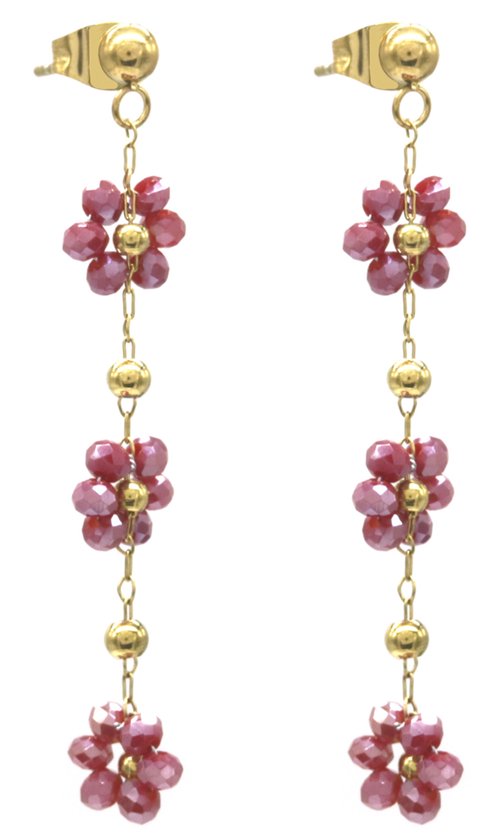 Boucles d'oreilles d'Oreilles Fleurs - Perles de Verre - Boucles d'oreilles  pendantes... | bol