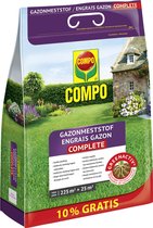COMPO Gazonmeststof Complete - indirecte werking tegen onkruid en mos - voor een gazon met veel weerstand - zak 10 kg 10+% gratis (250 m²)