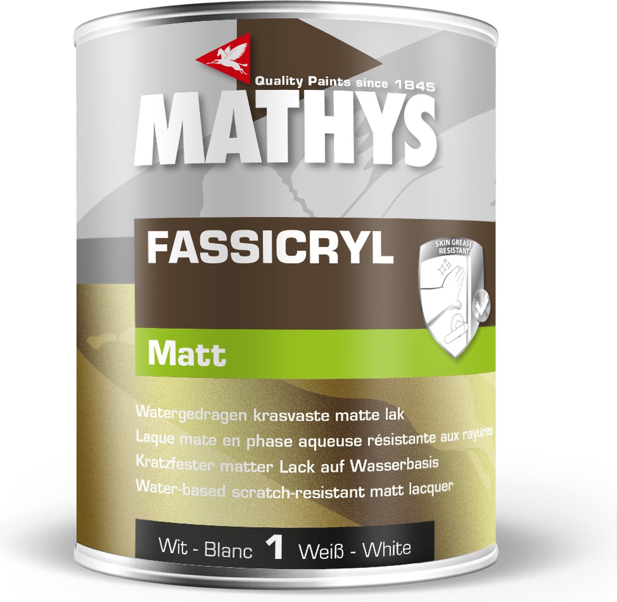 Mathys Fassicryl Matt - 1 l - 15 m²/l - Wit - Lak