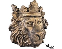Bloempot Leeuw - Plantenbak - Goud - Brons - 43 cm breed