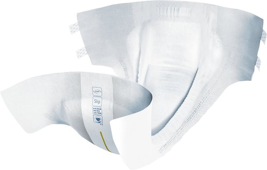 Witte TENA ProSkin Slip incontinentieslip, maat L, met blauwe en grijze details.