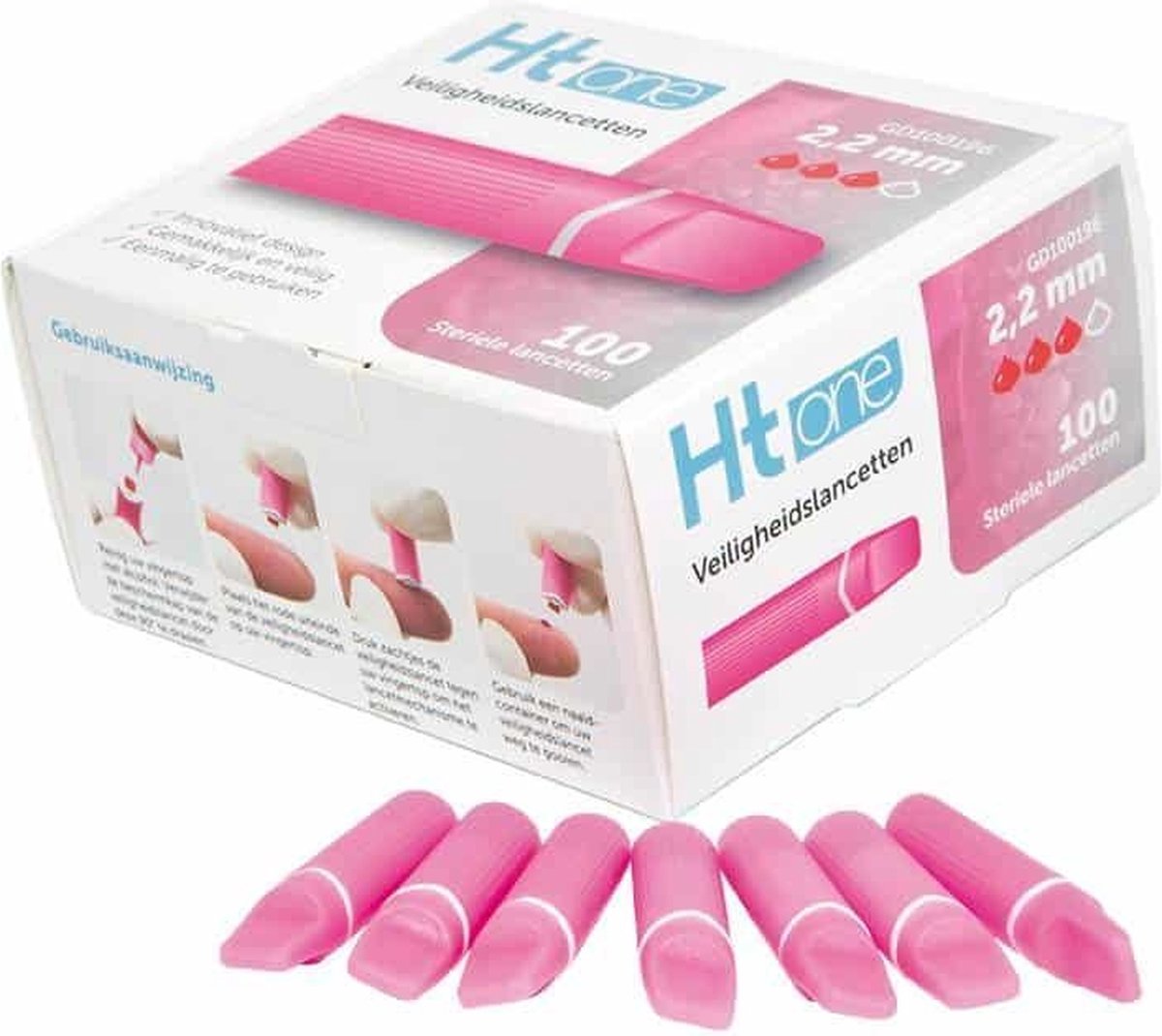 Goedkoopste HT One Veiligheidslancetten 2,2 mm - 100 stuks HT One