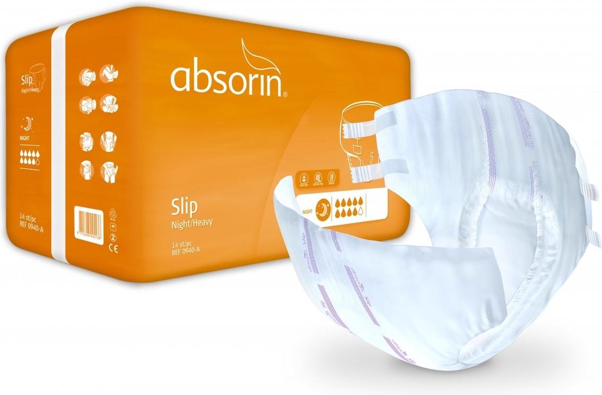 Goedkoopste Absorin Comfort Slip night/heavy 145cm Geel Absorin - Wit - Grote hoeveelheden urine kan opnemen