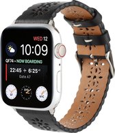 Bracelet Smartwatch en Cuir - Convient au modèle de bracelet en cuir Apple Watch - noir - Strap-it Watchband / Wristband / Bracelet - Taille: 38 - 40 - 41mm