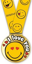 Medaille 'I Love You' inclusief halslint - Smileyworld ijzeren medaille