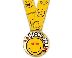foto van Medaille 'I Love You' inclusief halslint - Smileyworld ijzeren medaille