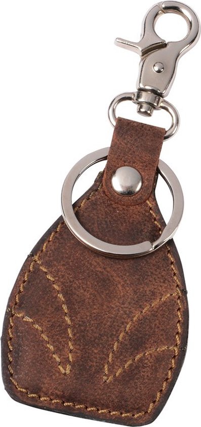 Porte-clés Officiel SL Benfica - Cuir Et Carbone, Avec Grand Anneau - 12 X 3.5 Cm (Noir Et Marron) - 7