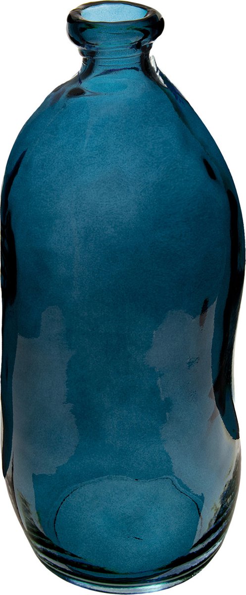 Atmosphera Créateur d'intérieur® Atmosphera bloemenvaas Pisa - Organische fles vorm - blauw transparant - glas - 36 x 15 cm