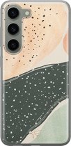 Hoesje geschikt voor Samsung Galaxy S23 - Abstract peach - Soft Case - TPU - Print - Multi - Mooie Telefoonhoesjes