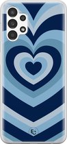 Hoesje geschikt voor Samsung Galaxy A13 4G - Hart blauw - Soft Case - TPU - Print - Blauw - ELLECHIQ