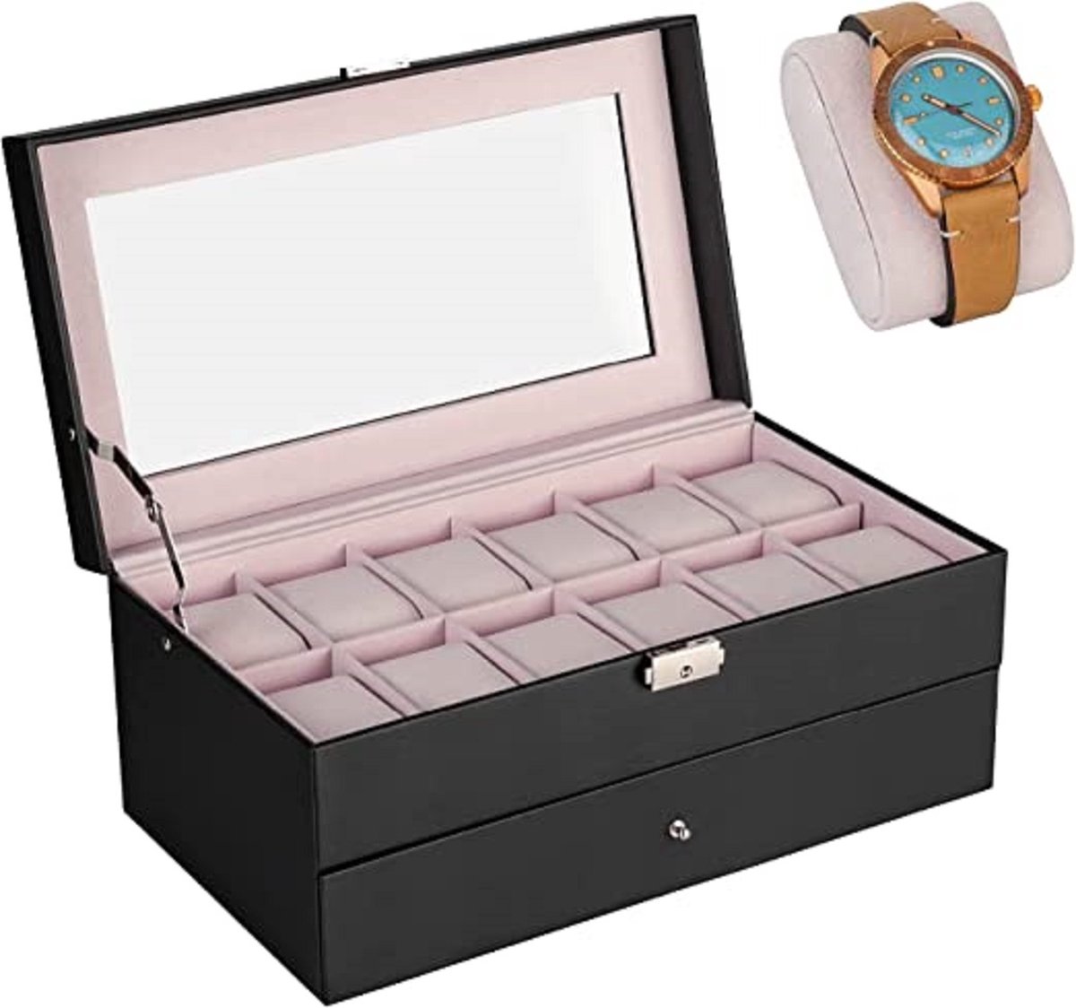 Horlogedoos \ horloge opbergbox | kijkdoos | horlogedoos | Horlogekist - watch box jewelry box