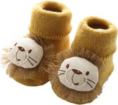 Chaussettes bébé - chaussettes lion - avec antidérapant - 6-12 mois - chaussettes chaudes