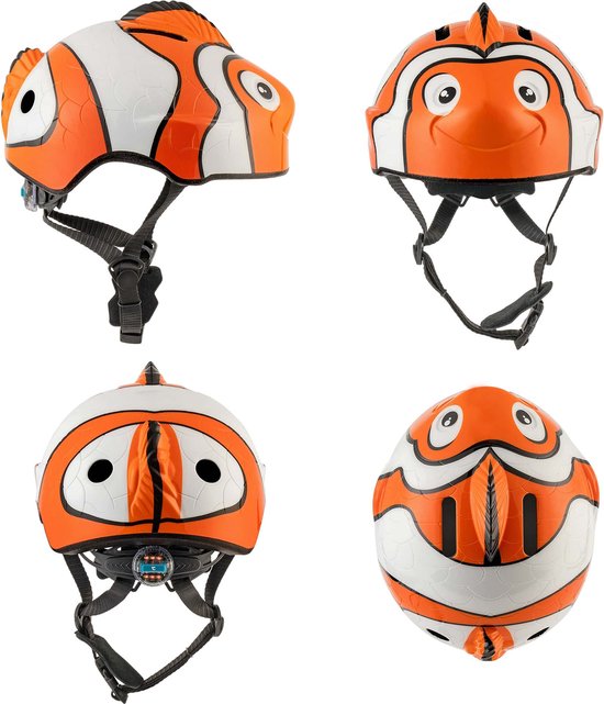 Crazy Safety - Kinderfietshelm - Oranje Nemo Vis - S/M - 49-55 cm verstelbaar van Crazy Safety — afbeelding 3