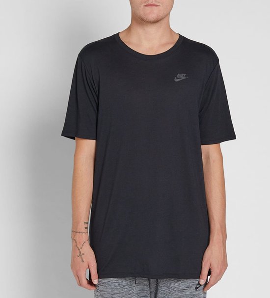 Nike Bonded Tee - Lang T-shirt - Zwart - Maat S - Zomer