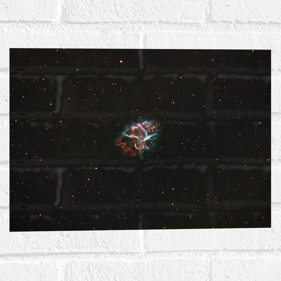 Muursticker - Gekleurde Vlek in het Heelal omringd door Sterren - 40x30 cm Foto op Muursticker