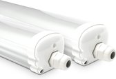 HOFTRONIC S Series - 2 Pack LED TL armaturen 120cm - IP65 waterdicht - 6500K Daglicht wit licht - 36W 4800 Lumen - Koppelbaar - Tri-Proof plafondverlichting