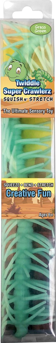 Twiddle Super Crawlerz - Squish n' Stretch - Grass Green - Fidget Toy