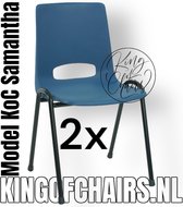 King of Chairs -Set van 2- Model KoC Samantha blauw met zwart onderstel. Stapelstoel kuipstoel vergaderstoel tuinstoel kantine stoel stapel stoel kantinestoelen stapelstoelen kuipstoelen arenastoel De Valk 3320 bistrostoel schoolstoel bezoekersstoel