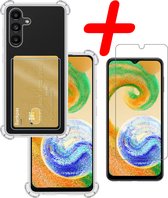 Hoes Geschikt voor Samsung A04s Hoesje Shock Proof Case Hoes Met Screenprotector - Hoesje Geschikt voor Samsung Galaxy A04s Hoes Cover Shockproof - Transparant