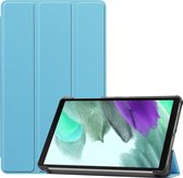 Hoesje Geschikt voor Samsung Galaxy Tab A7 Lite Hoes Case Tablet Hoesje Tri-fold - Hoes Geschikt voor Samsung Tab A7 Lite Hoesje Hard Cover Bookcase Hoes - Lichtblauw