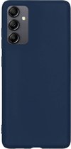 Hoesje Geschikt voor Samsung A14 Hoesje Siliconen Cover Case - Hoes Geschikt voor Samsung Galaxy A14 Hoes Back Case - Donkerblauw